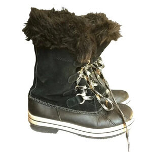 Bass Upper Leather Soft Fur inside Winter Mid Calf Cozy Boots Women Size 9M